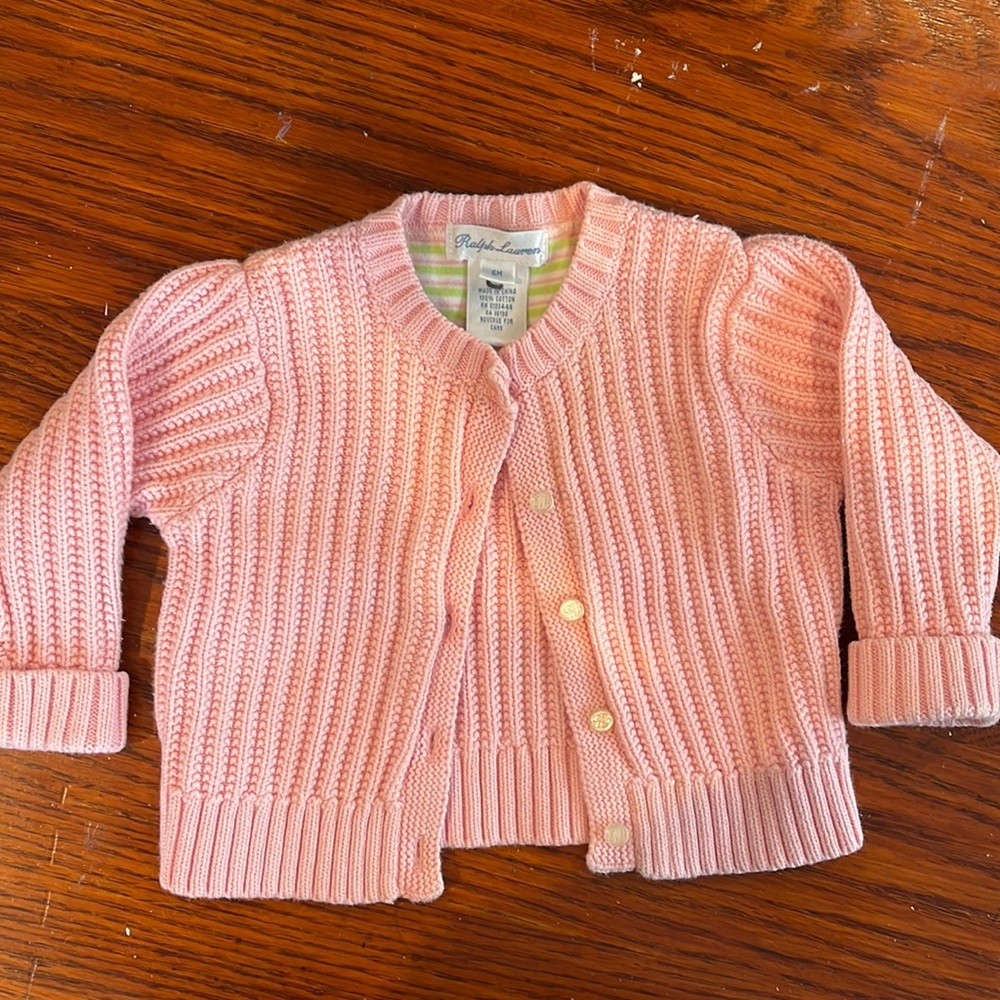 Ralph Lauren pink baby cardigan